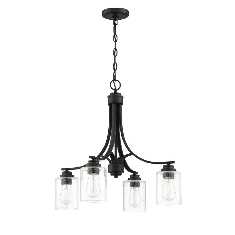 Low - Bay Industrial Lighting Fixtures for Small FactoriesBolden 4 Light Chandelier in Flat Black Low - Bay Industrial Lighting Fixtures for Small FactoriesBolden 4 Light Chandelier in Flat Black