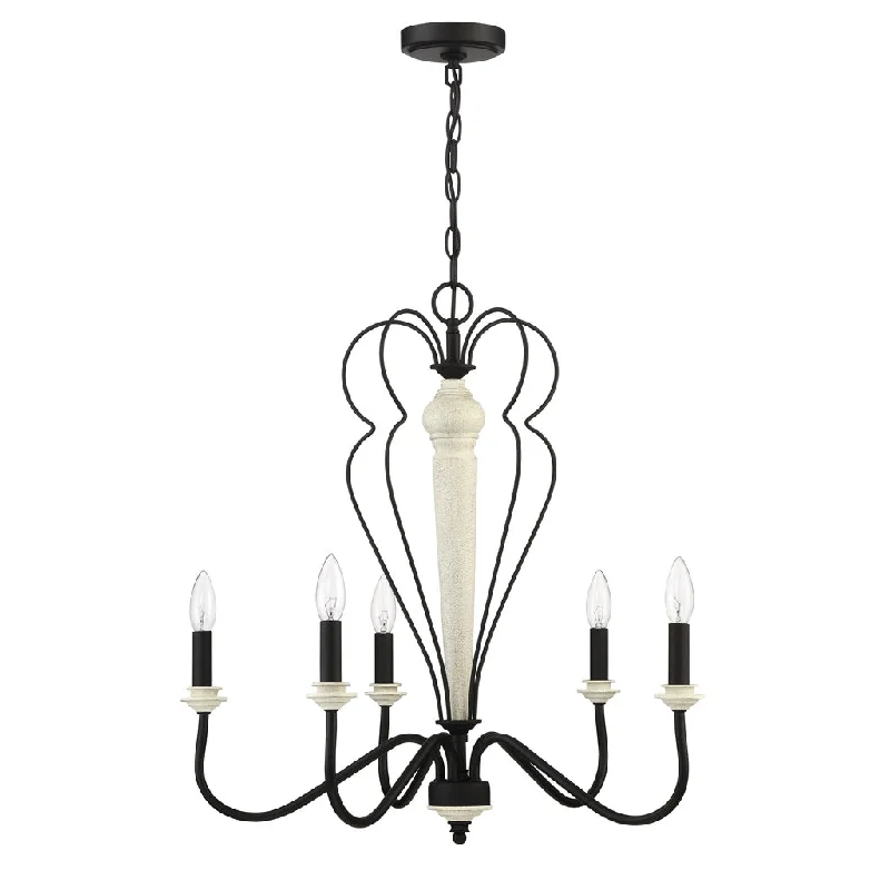 Industrial Wall - Mounted Lighting for Workshop WallsAnna 5 Light Chandelier in Cottage White/Espresso Industrial Wall - Mounted Lighting for Workshop WallsAnna 5 Light Chandelier in Cottage White/Espresso