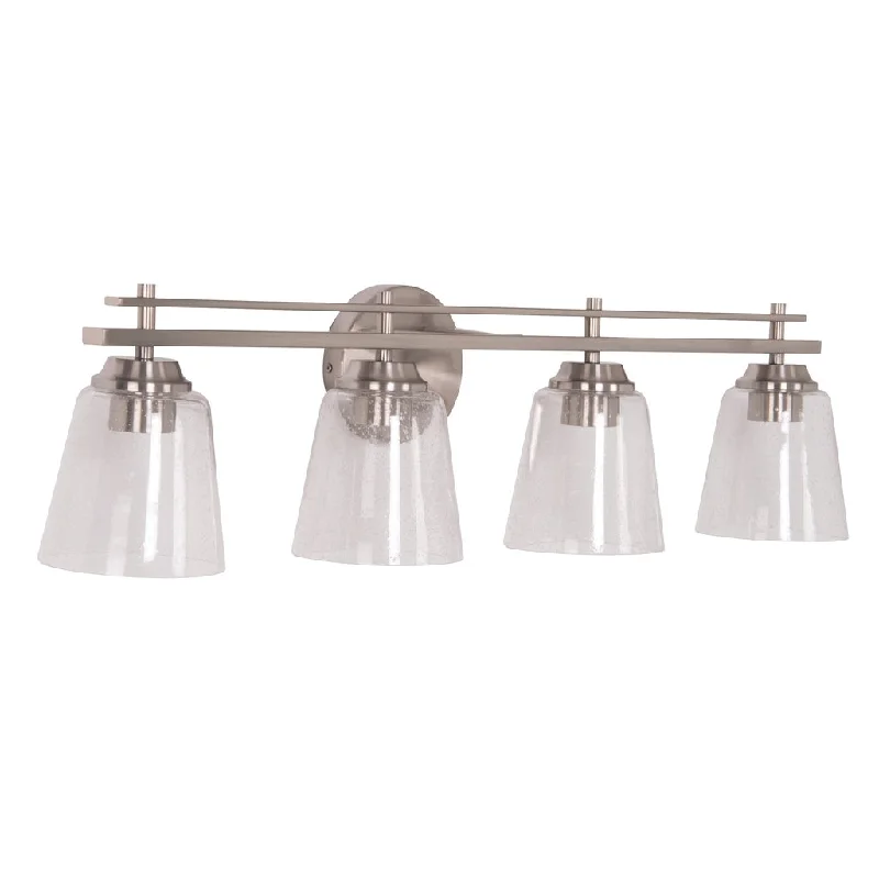 Industrial Ceiling - Mounted Lighting for Assembly PlantsDrake 4 Light Vanity in Brushed Polished Nickel Industrial Ceiling - Mounted Lighting for Assembly PlantsDrake 4 Light Vanity in Brushed Polished Nickel