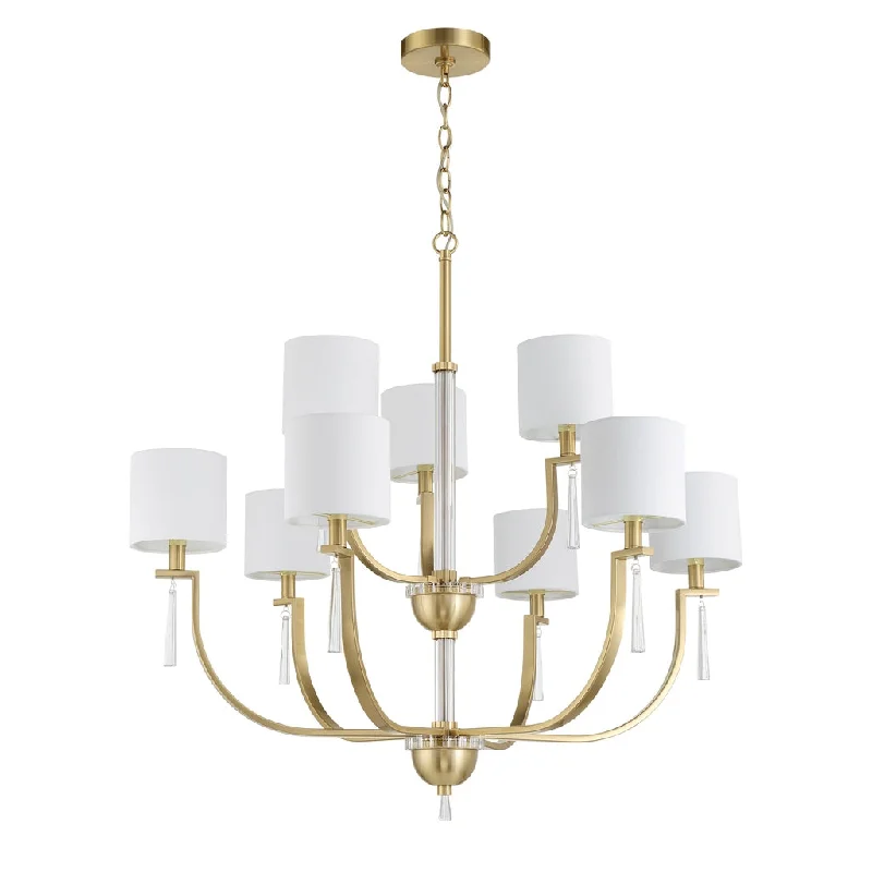 High - Bay LED Industrial Lighting for WarehousesFortuna 9 Light Chandelier in Satin Brass High - Bay LED Industrial Lighting for WarehousesFortuna 9 Light Chandelier in Satin Brass