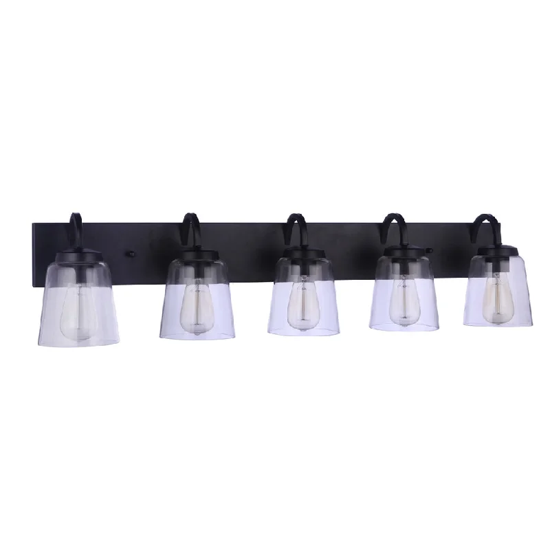 Industrial Exit Sign Lighting for Quick EvacuationElsa 5 Light Vanity in Flat Black Industrial Exit Sign Lighting for Quick EvacuationElsa 5 Light Vanity in Flat Black