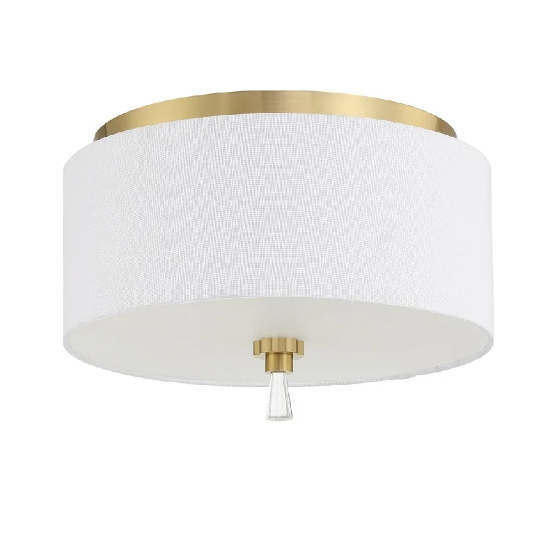 Energy - Efficient Industrial Lighting for Cost - SavingsFortuna 2 Light Flushmount in Satin Brass Energy - Efficient Industrial Lighting for Cost - SavingsFortuna 2 Light Flushmount in Satin Brass
