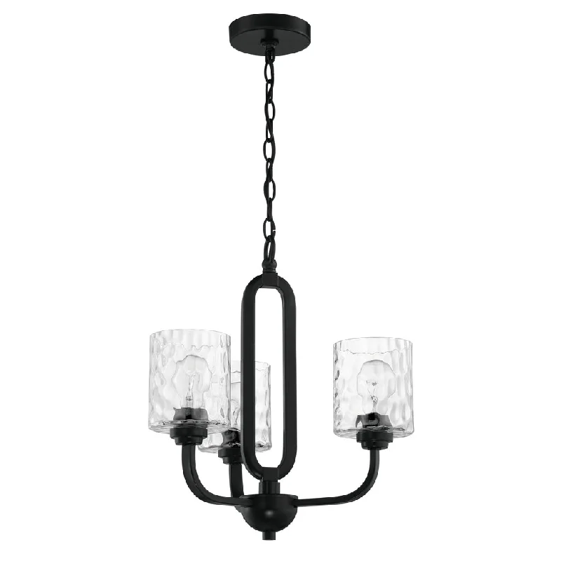 Industrial Task Lighting for Precision WorkstationsCollins 3 Light Chandelier in Flat Black