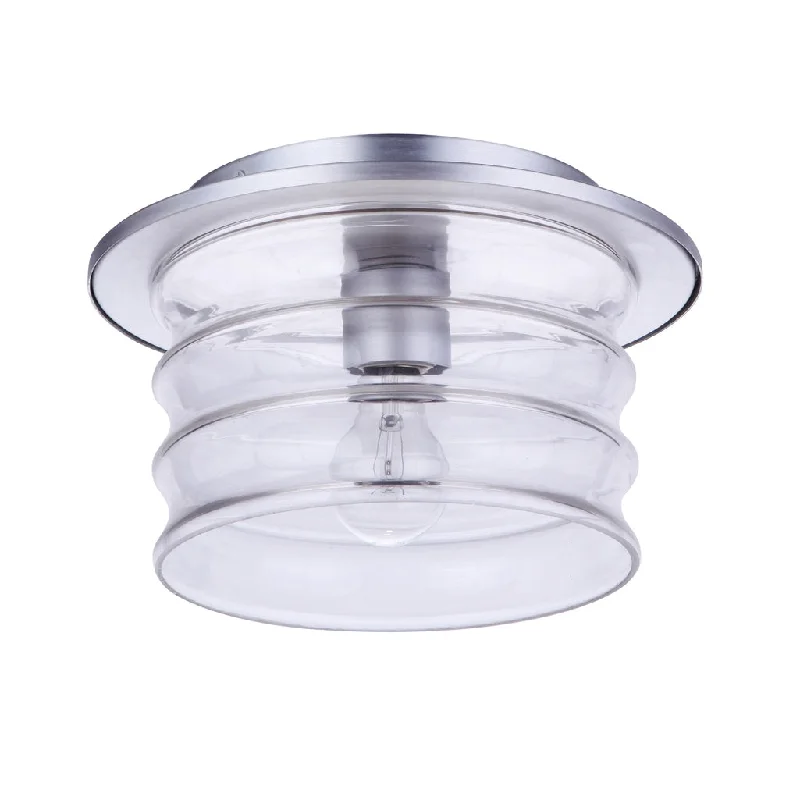Industrial Lighting for Woodworking FactoriesCanon 1 Light Outdoor Flush Mount in Satin Aluminum Industrial Lighting for Woodworking FactoriesCanon 1 Light Outdoor Flush Mount in Satin Aluminum
