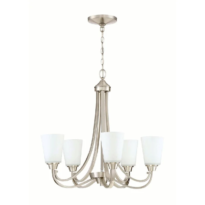 Adjustable Industrial Lighting for Flexible IlluminationGrace 5 Light Chandelier in Brushed Polished Nickel