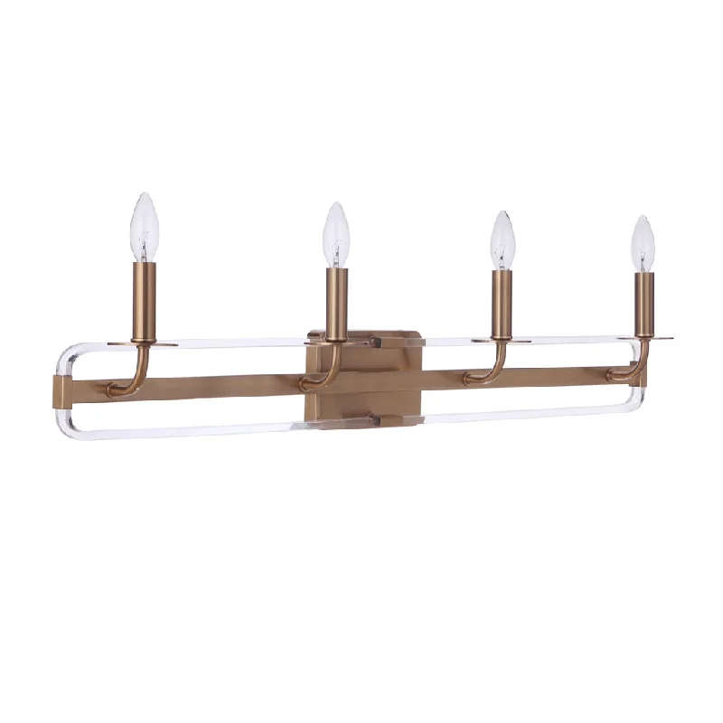 Industrial Exit Sign Lighting for Quick EvacuationGraclyn 4 Light Vanity in Satin Brass