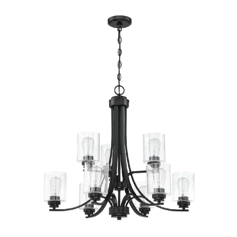 Industrial Area Lighting for Large Open SpacesBolden 9 Light Chandelier in Flat Black Industrial Area Lighting for Large Open SpacesBolden 9 Light Chandelier in Flat Black