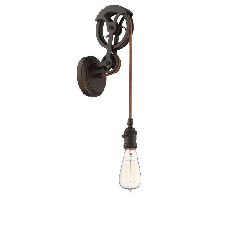 Industrial Lighting for Woodworking FactoriesDesign-A-Fixture 1 Light Keyed Socket Pulley Wall Sconce Hardware in Aged Bronze Brushed Industrial Lighting for Woodworking FactoriesDesign-A-Fixture 1 Light Keyed Socket Pulley Wall Sconce Hardware in Aged Bronze Brushed