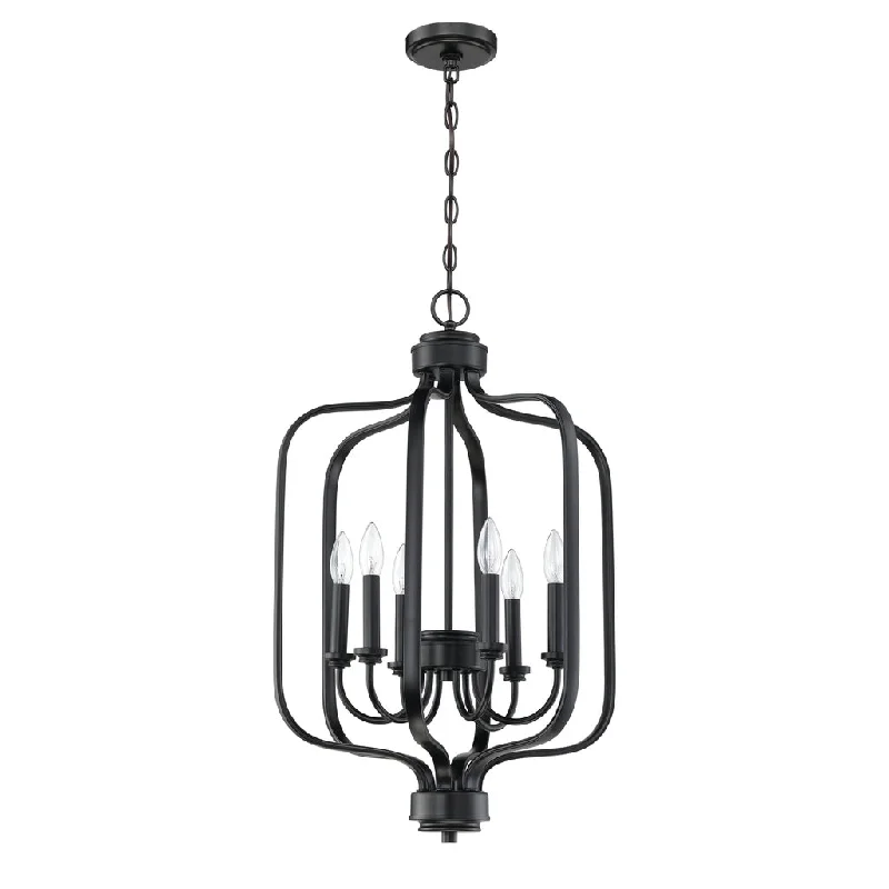 Industrial Lighting for Automotive Manufacturing PlantsBolden 6 Light Foyer in Flat Black Industrial Lighting for Automotive Manufacturing PlantsBolden 6 Light Foyer in Flat Black