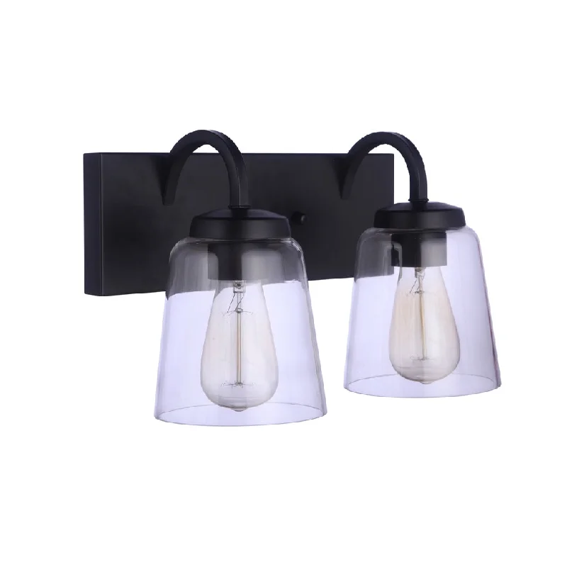 Industrial Flood Lighting for Outdoor Loading DocksElsa 2 Light Vanity in Flat Black Industrial Flood Lighting for Outdoor Loading DocksElsa 2 Light Vanity in Flat Black