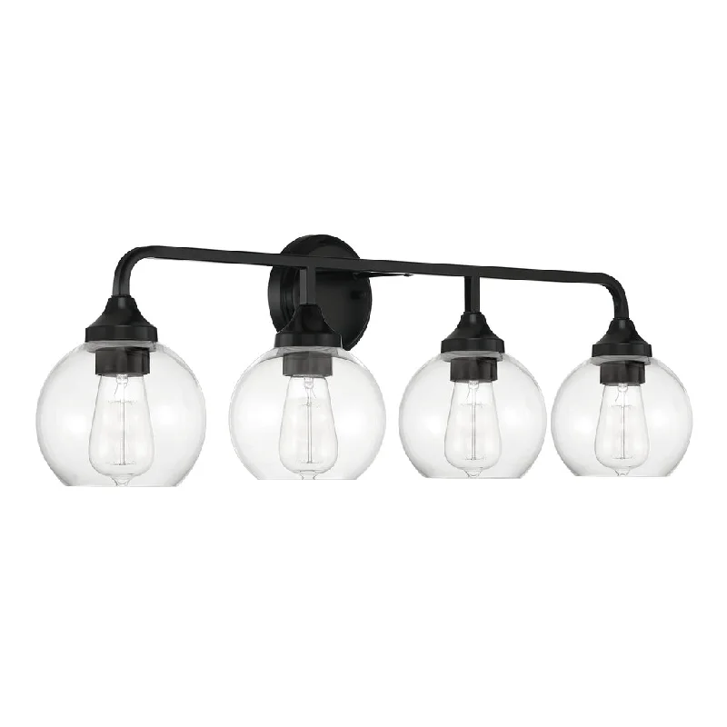 Color - Tunable Industrial Lighting for Special ApplicationsGlenda 4 Light Vanity in Flat Black Color - Tunable Industrial Lighting for Special ApplicationsGlenda 4 Light Vanity in Flat Black