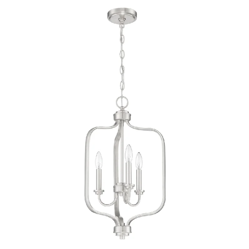 Industrial Task Lighting for Precision WorkstationsBolden 3 Light Foyer in Brushed Polished Nickel Industrial Task Lighting for Precision WorkstationsBolden 3 Light Foyer in Brushed Polished Nickel