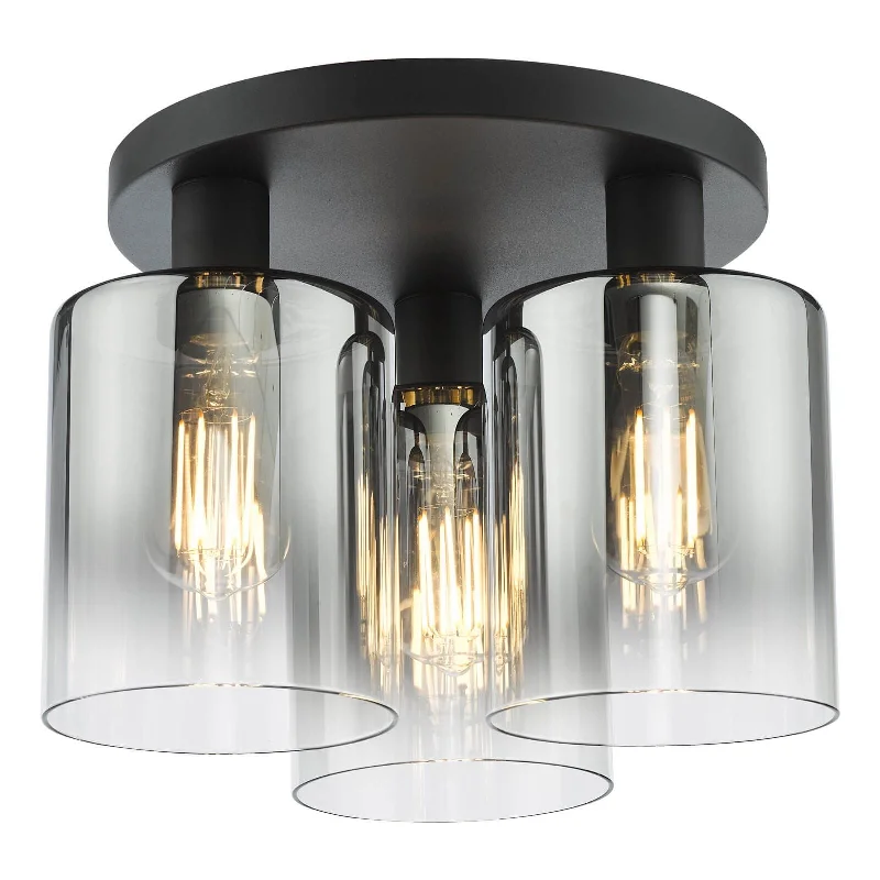 Track lighting for small apartmentsCommercial - grade track lighting for storesSavannah 3 Light Flush Matt Black and Smoked Glass