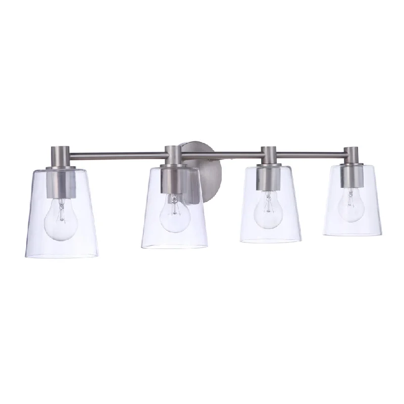 Industrial Exit Sign Lighting for Quick EvacuationEmilio 4 Light Vanity in Brushed Polished Nickel Industrial Exit Sign Lighting for Quick EvacuationEmilio 4 Light Vanity in Brushed Polished Nickel
