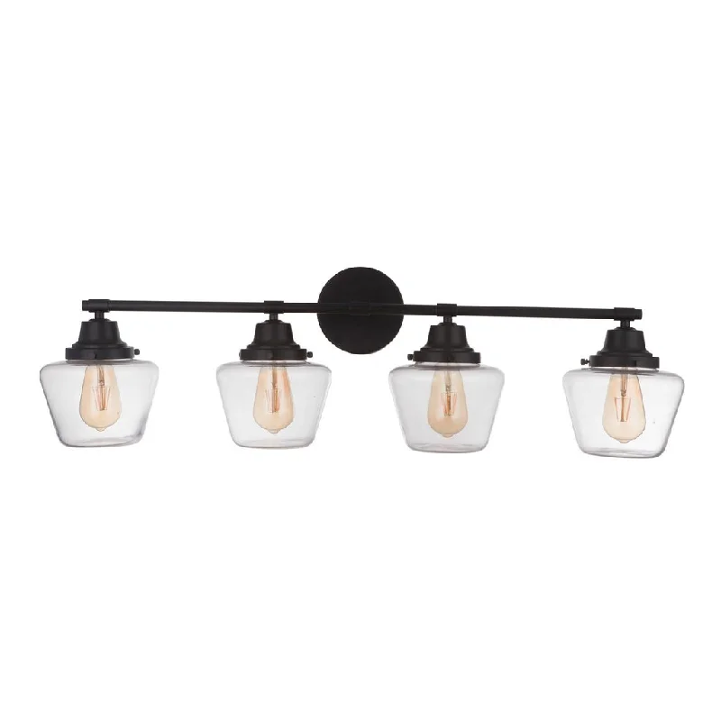 Industrial Wall - Mounted Lighting for Workshop WallsEssex 4 Light Vanity in Flat Black Industrial Wall - Mounted Lighting for Workshop WallsEssex 4 Light Vanity in Flat Black