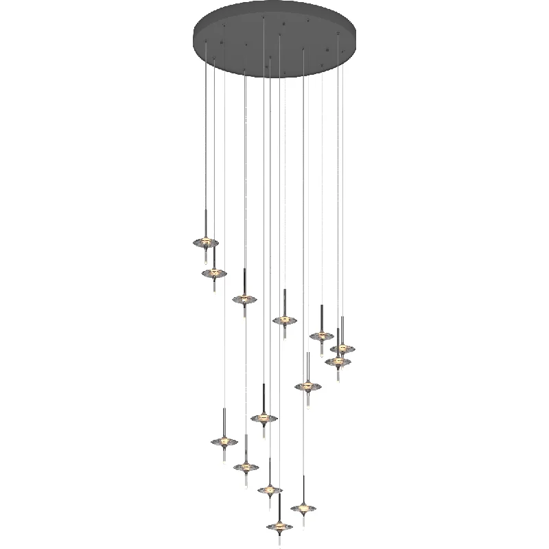 Track lighting with frosted glass shadesSmart track lighting with voice controlLight-Year 18-Light Pendant