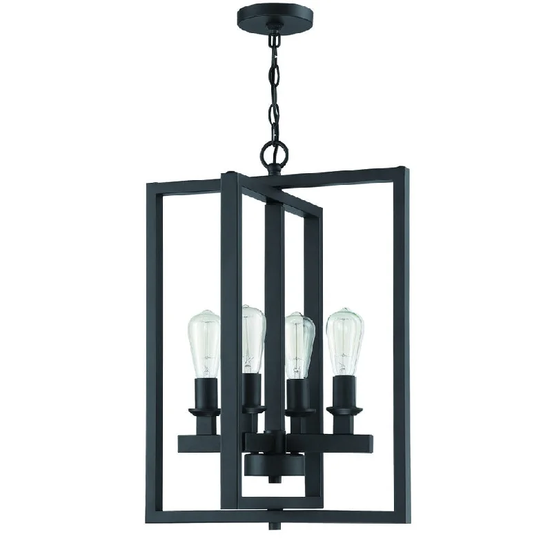 Industrial Lighting for Chemical PlantsChicago 4 Light Foyer in Flat Black