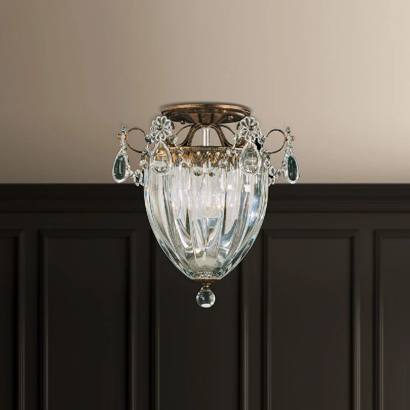 Dimmable Industrial Lighting for Ambiance ControlBagatelle 12 inch Antique Silver Semi Flush Mount Light with Clear Heritage Crystals Dimmable Industrial Lighting for Ambiance ControlBagatelle 12 inch Antique Silver Semi Flush Mount Light with Clear Heritage Crystals