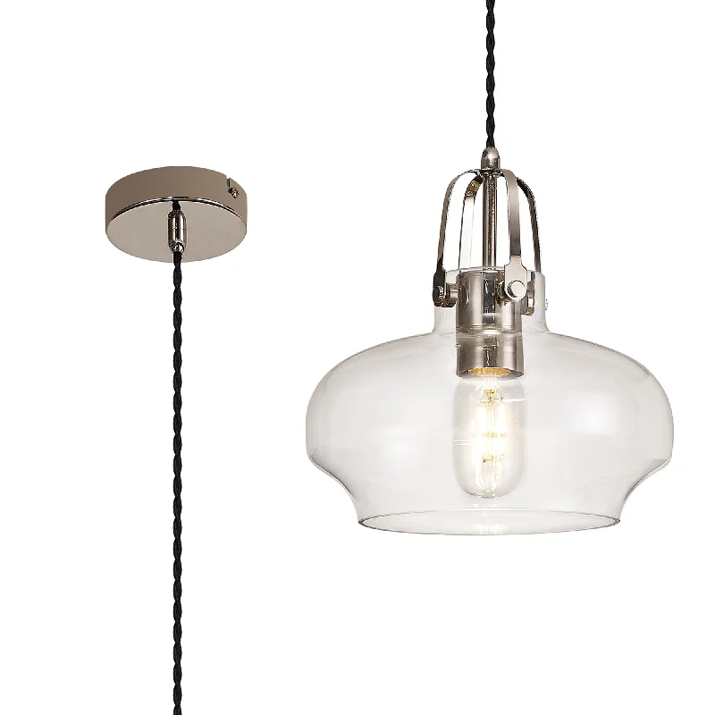 Polished Nickel/Clear Glass