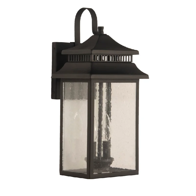 Dimmable Industrial Lighting for Ambiance ControlCrossbend 2 Light Medium Outdoor Wall Lantern in Textured Black