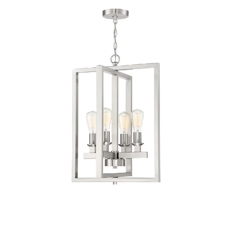 Industrial Lighting for Furniture FactoriesChicago 4 Light Foyer in Brushed Polished Nickel Industrial Lighting for Furniture FactoriesChicago 4 Light Foyer in Brushed Polished Nickel