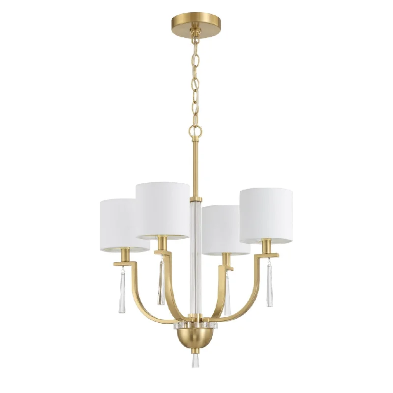 Industrial Lighting for Pharmaceutical ManufacturingFortuna 4 Light Chandelier in Satin Brass Industrial Lighting for Pharmaceutical ManufacturingFortuna 4 Light Chandelier in Satin Brass