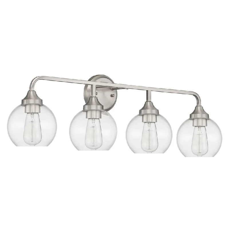 Industrial Lighting with High CRI (Color Rendering Index) for True Color PerceptionGlenda 4 Light Vanity in Brushed Polished Nickel Industrial Lighting with High CRI (Color Rendering Index) for True Color PerceptionGlenda 4 Light Vanity in Brushed Polished Nickel