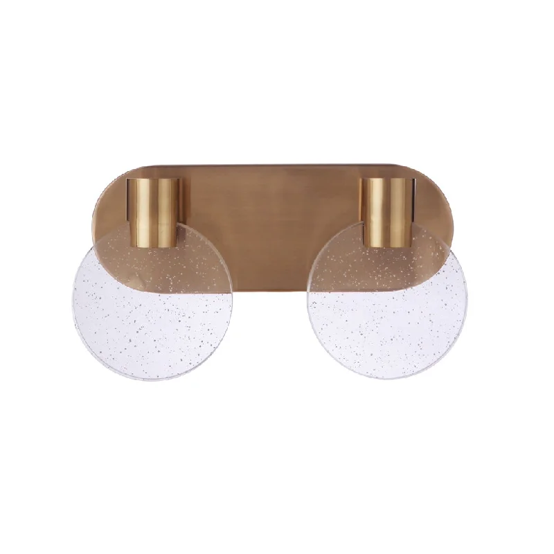 Industrial Lighting for Woodworking FactoriesGlisten 2 Light LED Vanity in Satin Brass Industrial Lighting for Woodworking FactoriesGlisten 2 Light LED Vanity in Satin Brass