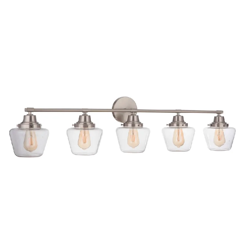 Corrosion - Resistant Industrial Lighting for Coastal FactoriesEssex 5 Light Vanity in Brushed Polished Nickel Corrosion - Resistant Industrial Lighting for Coastal FactoriesEssex 5 Light Vanity in Brushed Polished Nickel