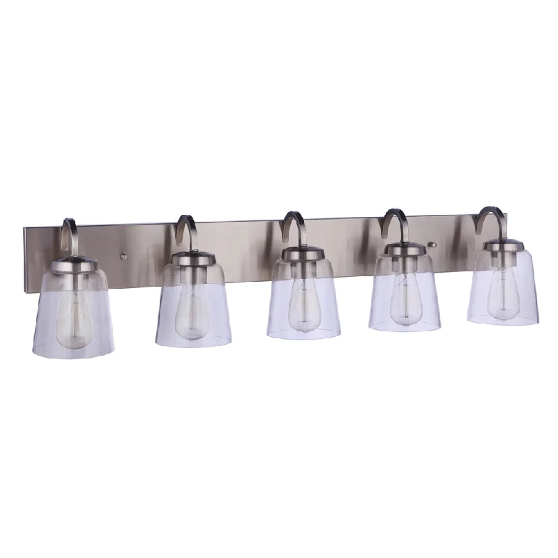 Industrial Lighting for Chemical PlantsElsa 5 Light Vanity in Brushed Polished Nickel Industrial Lighting for Chemical PlantsElsa 5 Light Vanity in Brushed Polished Nickel