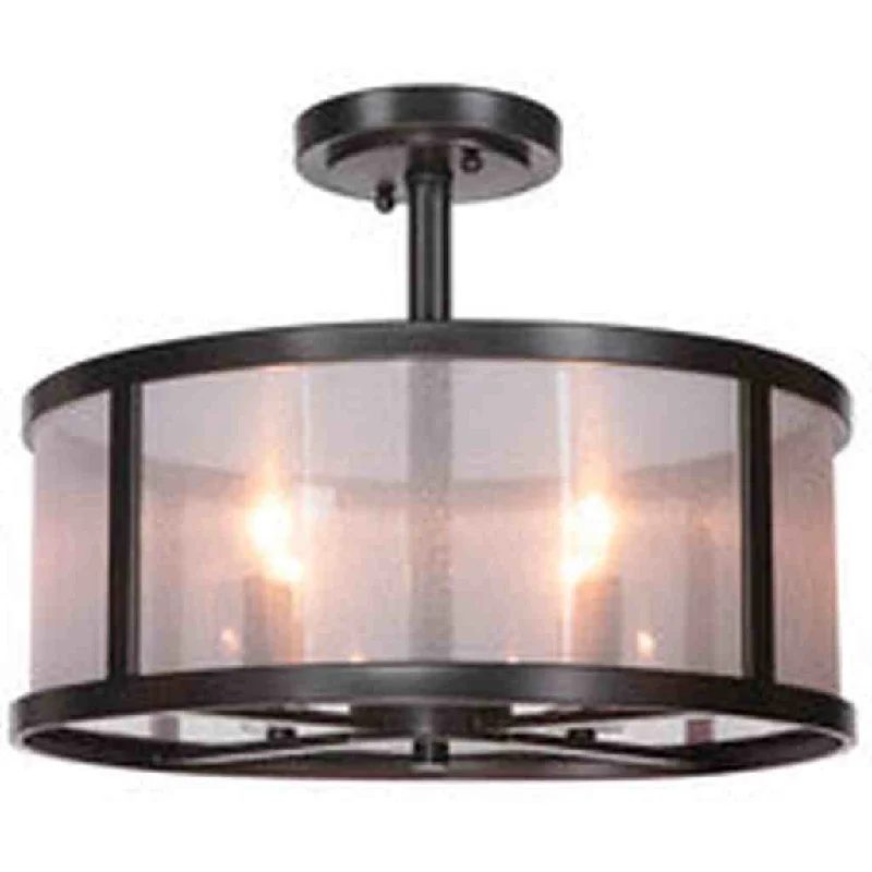 Industrial Lighting for Textile MillsDanbury 4 Light Semi Flush in Matte Black