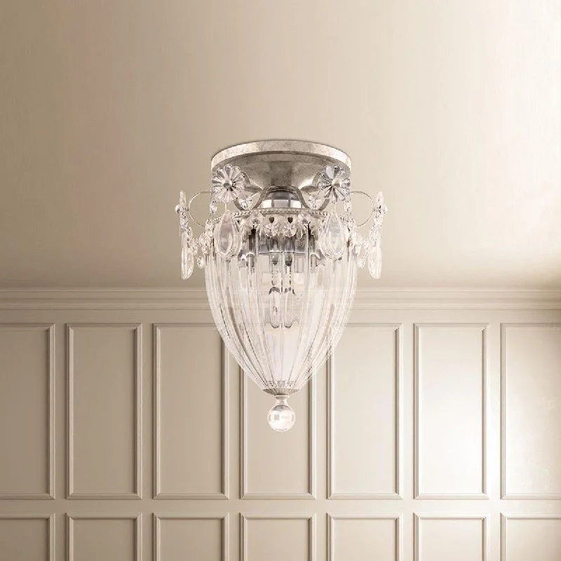 Low - Bay Industrial Lighting Fixtures for Small FactoriesBagatelle 10 inch Antique Silver Semi Flush Mount Light with Clear Heritage Crystals Low - Bay Industrial Lighting Fixtures for Small FactoriesBagatelle 10 inch Antique Silver Semi Flush Mount Light with Clear Heritage Crystals