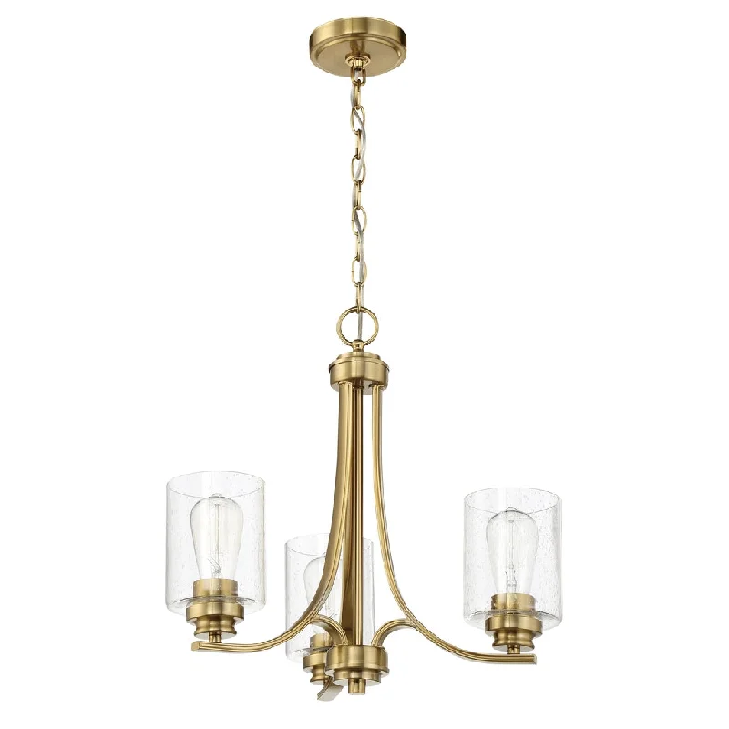 Industrial Lighting for Automotive Manufacturing PlantsBolden 3 Light Chandelier in Satin Brass Industrial Lighting for Automotive Manufacturing PlantsBolden 3 Light Chandelier in Satin Brass