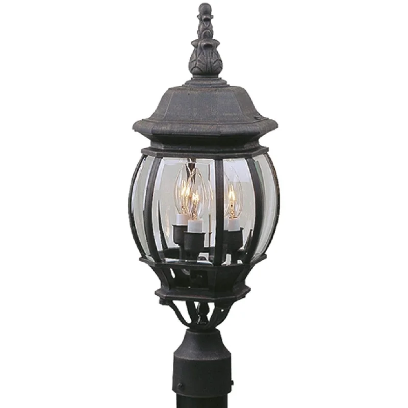 Industrial Task Lighting for Precision WorkstationsFrench Style 3 Light Outdoor Post Mount in Textured Black Industrial Task Lighting for Precision WorkstationsFrench Style 3 Light Outdoor Post Mount in Textured Black