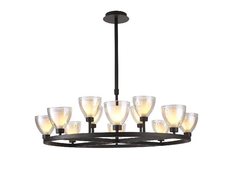 Satin Black & Opal Glass