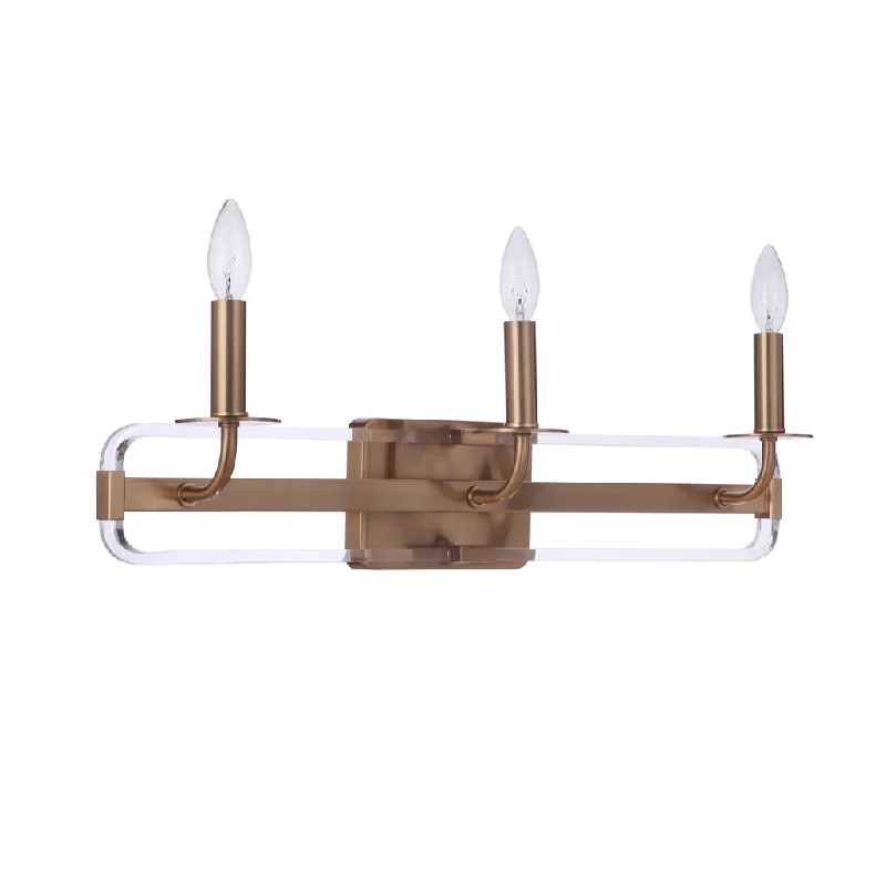 Industrial Lighting for Chemical PlantsGraclyn 3 Light Vanity in Satin Brass