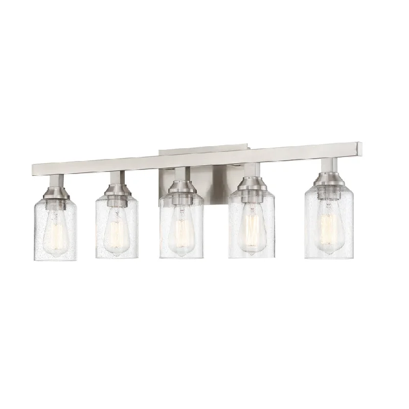 Industrial Pendant Lighting for Machine ShopsChicago 5 Light Vanity in Brushed Polished Nickel Industrial Pendant Lighting for Machine ShopsChicago 5 Light Vanity in Brushed Polished Nickel