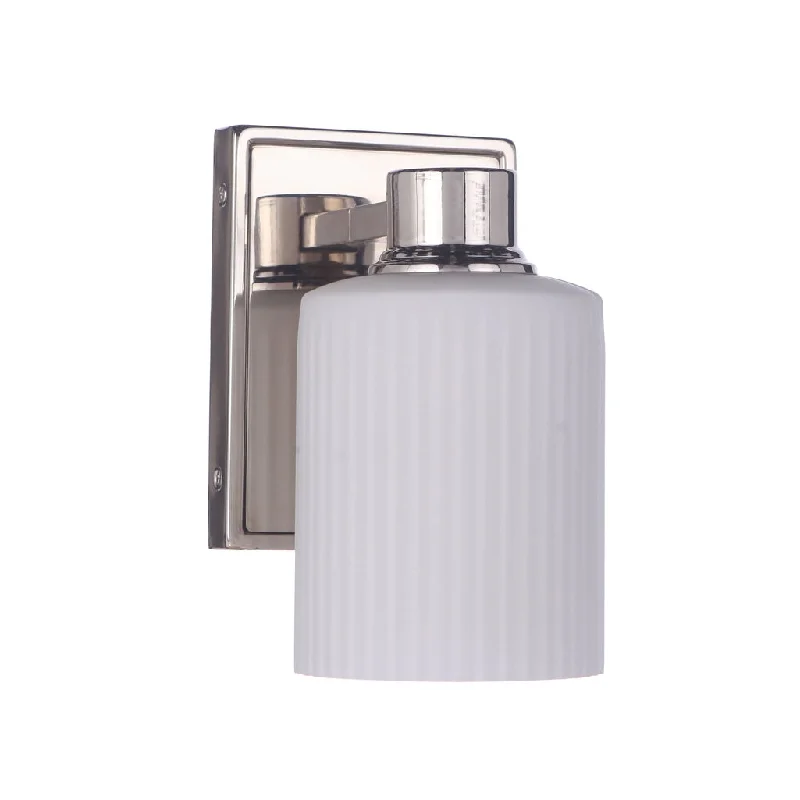Industrial Lighting for Printing Press FacilitiesBretton 1 Light Wall Sconce in Polished Nickel Industrial Lighting for Printing Press FacilitiesBretton 1 Light Wall Sconce in Polished Nickel