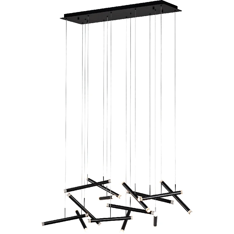 Adjustable track lighting for living roomsTrack lighting for creating a moody atmosphereSeesaw 14-Light Linear Suspension