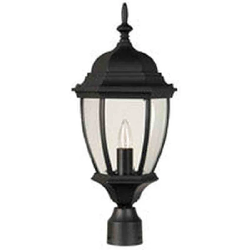 Dust - Resistant Industrial Lighting for Dirty WorkspacesBent Glass Cast 1 Light Outdoor Post Mount in Textured Black Dust - Resistant Industrial Lighting for Dirty WorkspacesBent Glass Cast 1 Light Outdoor Post Mount in Textured Black
