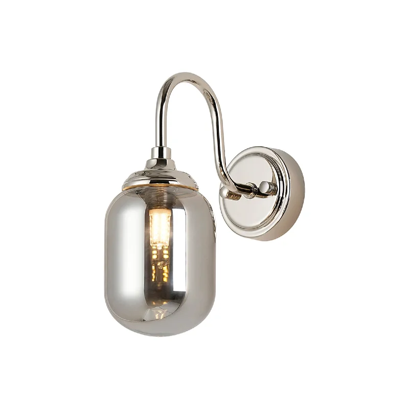 Polished Nickel/Smoke Smooth Tubular Glass