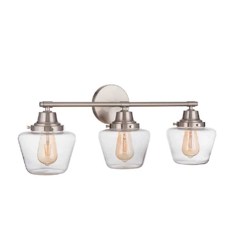 Industrial Lighting for Textile MillsEssex 3 Light Vanity in Brushed Polished Nickel Industrial Lighting for Textile MillsEssex 3 Light Vanity in Brushed Polished Nickel