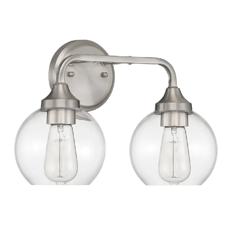 Corrosion - Resistant Industrial Lighting for Coastal FactoriesGlenda 2 Light Vanity in Brushed Polished Nickel Corrosion - Resistant Industrial Lighting for Coastal FactoriesGlenda 2 Light Vanity in Brushed Polished Nickel