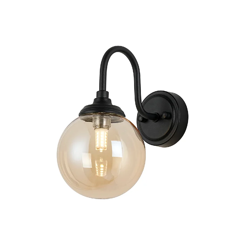 Satin Black/Amber Smooth Round Glass