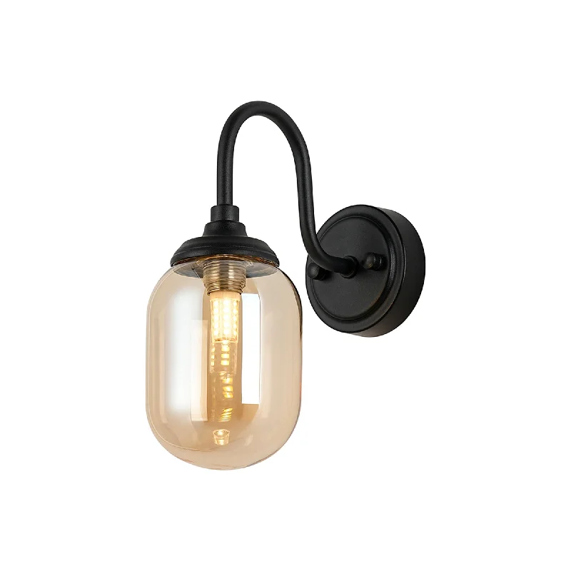 Satin Black/Amber Smooth Tubular Glass