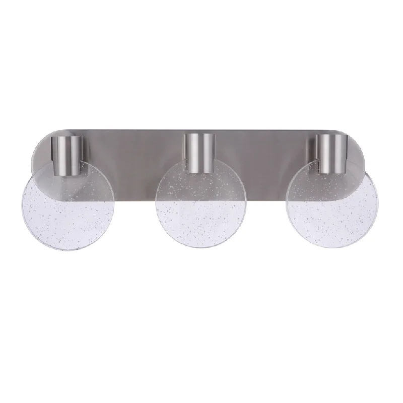 Industrial Lighting for Textile MillsGlisten 3 Light LED Vanity in Brushed Polished Nickel Industrial Lighting for Textile MillsGlisten 3 Light LED Vanity in Brushed Polished Nickel