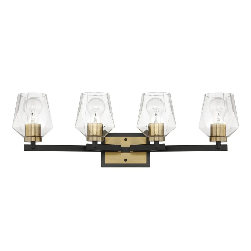 Low - Bay Industrial Lighting Fixtures for Small FactoriesAvante Grand 4 Light Vanity in Flat Black/Satin Brass Low - Bay Industrial Lighting Fixtures for Small FactoriesAvante Grand 4 Light Vanity in Flat Black/Satin Brass