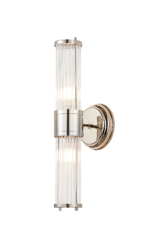 Polished Nickel/Clear Glass Rods