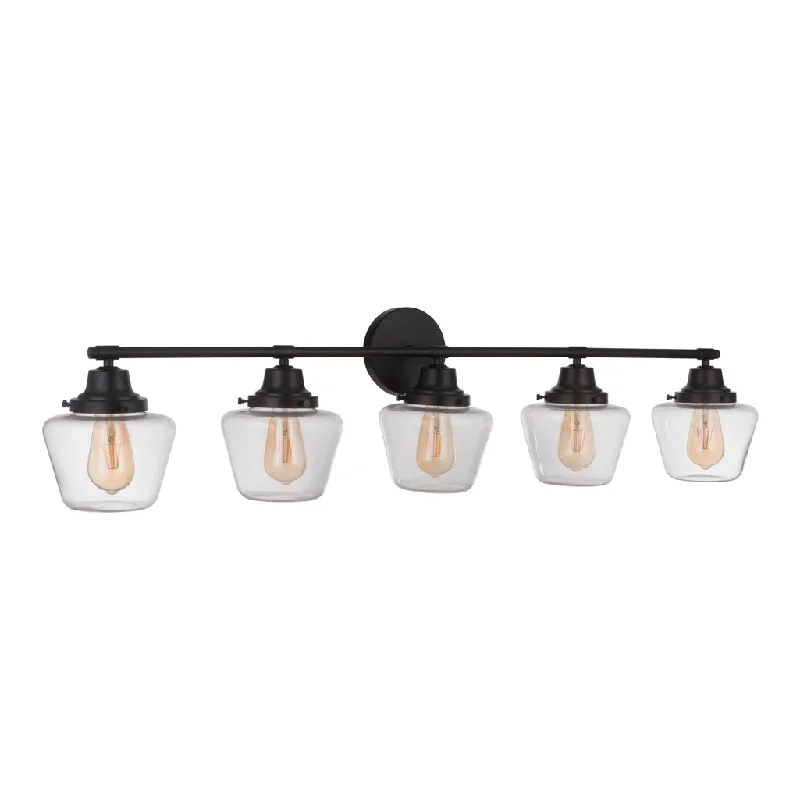 Shock - Resistant Industrial Lighting for Vibrating Machinery AreasEssex 5 Light Vanity in Flat Black Shock - Resistant Industrial Lighting for Vibrating Machinery AreasEssex 5 Light Vanity in Flat Black