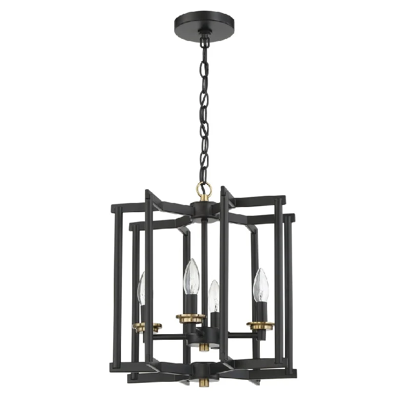 Industrial Emergency Lighting for Safety in FactoriesAvante Grand 4 Light Cage Foyer in Flat Black/Satin Brass Industrial Emergency Lighting for Safety in FactoriesAvante Grand 4 Light Cage Foyer in Flat Black/Satin Brass
